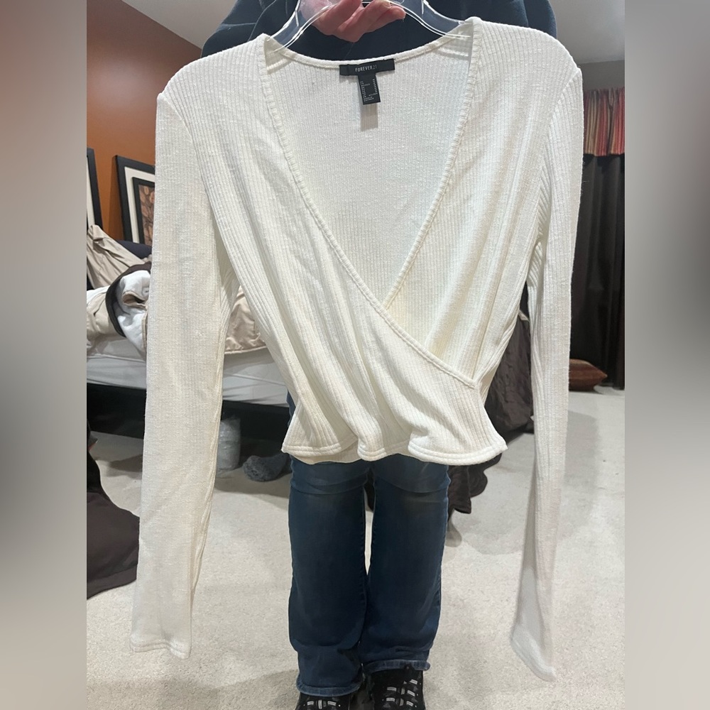 white long sleeve going out top